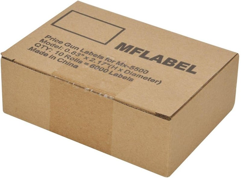 MFLABEL 100 Rolls 60000pcs White Price Gun Labels for Mx-5500 - Image 5
